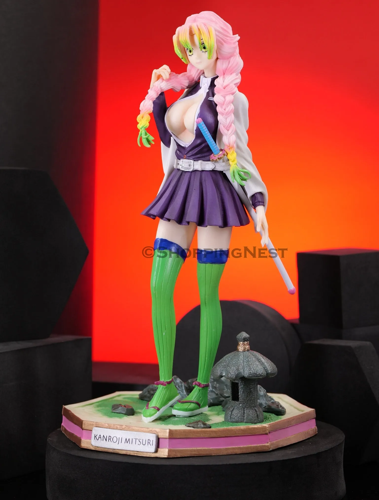 Demon Slayer Kanroji Mitsuri Action Figure Hashira Figurine | 25 Cms |