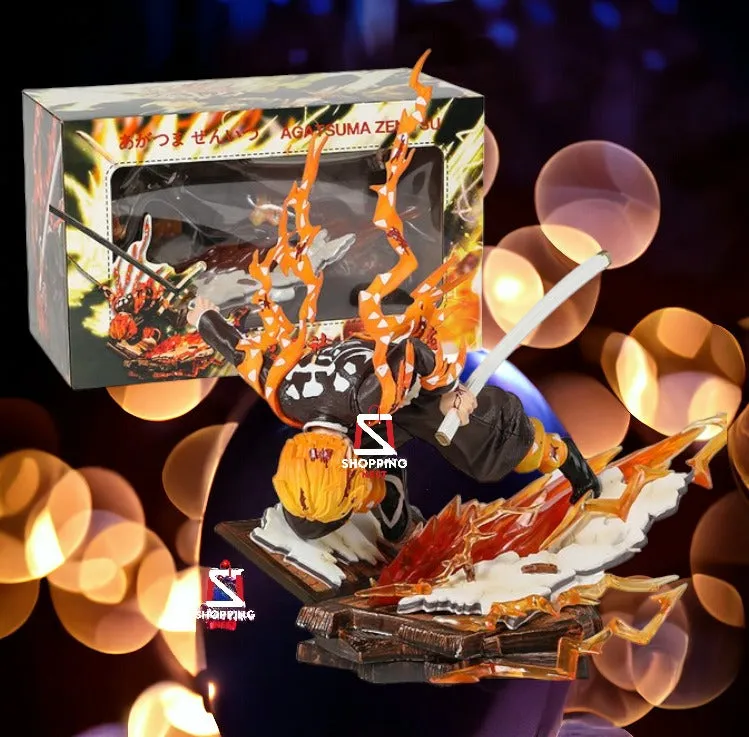 Demon Slayer Kimetsu no Yaiba Agatsuma Zenitsu Thunderclap And Flash Action Figure | 28 Cms |