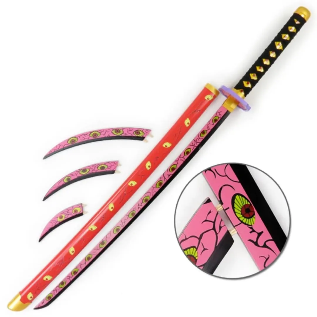 Demon Slayer  Kokushibo Nichirin Wooden Sword Flesh Wooden Katana (105 Cms)