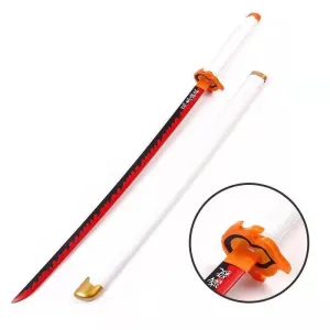 Demon Slayer Kyoujuro Rengoku Nichirin Wooden Blade Katana for Cosplay | 105 Cms |