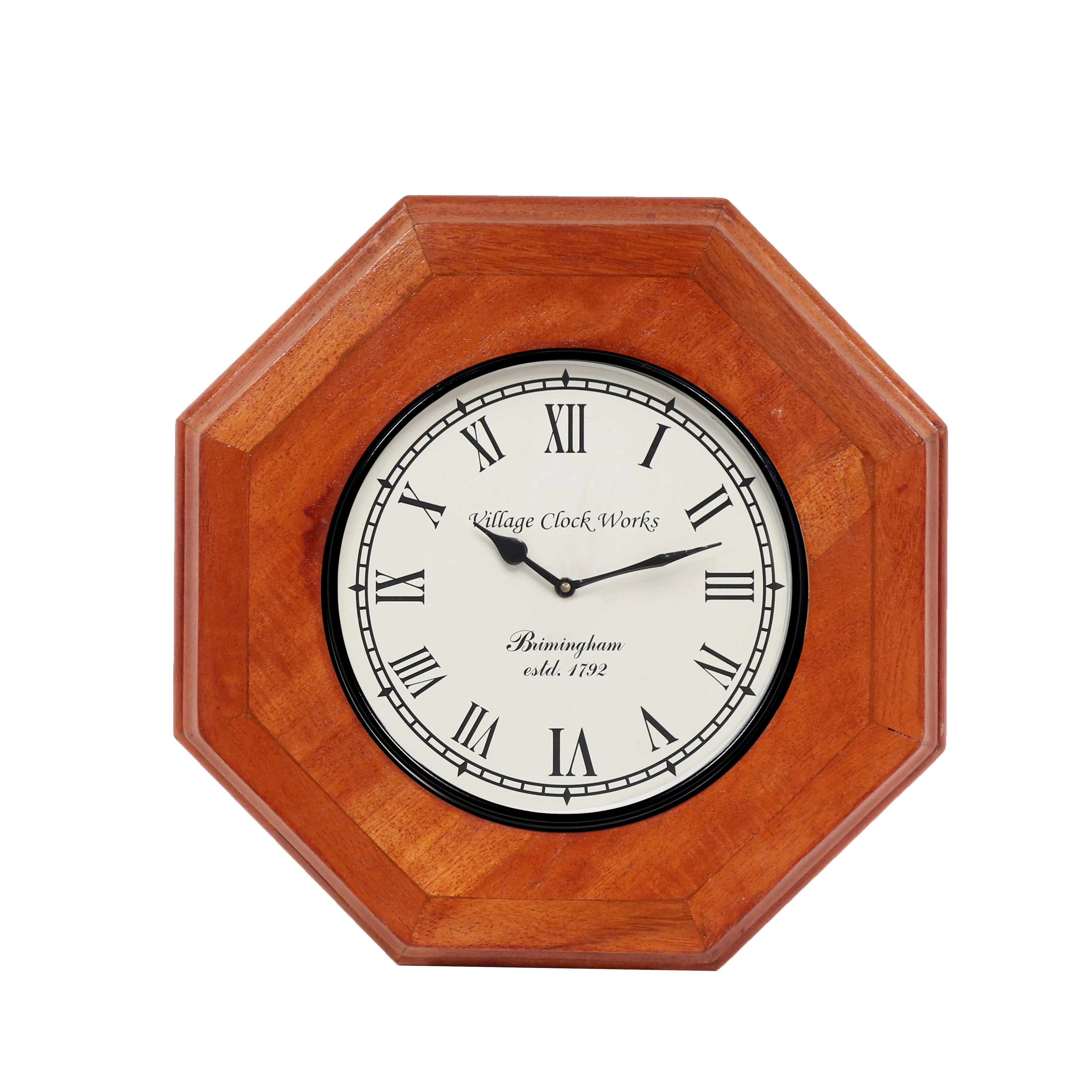 Denver Diomond Shaped Natural Solid Wood Clock