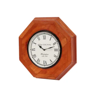 Denver Diomond Shaped Natural Solid Wood Clock