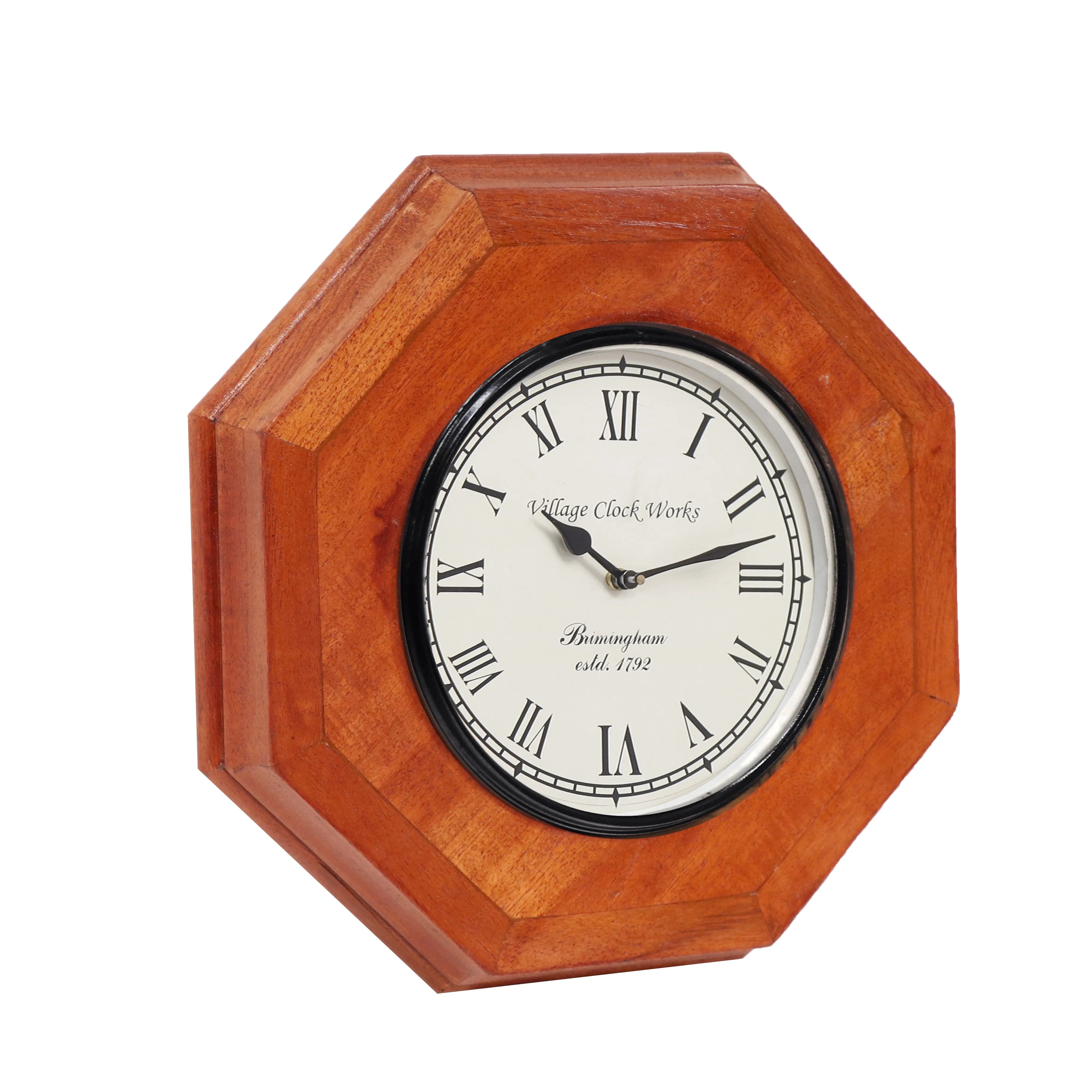 Denver Diomond Shaped Natural Solid Wood Clock