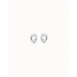 Details White Metal Faceted Crystal Earrings