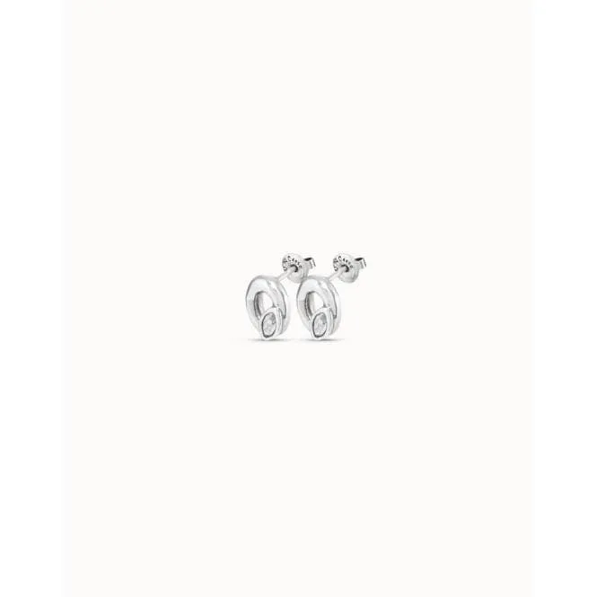 Details White Metal Faceted Crystal Earrings
