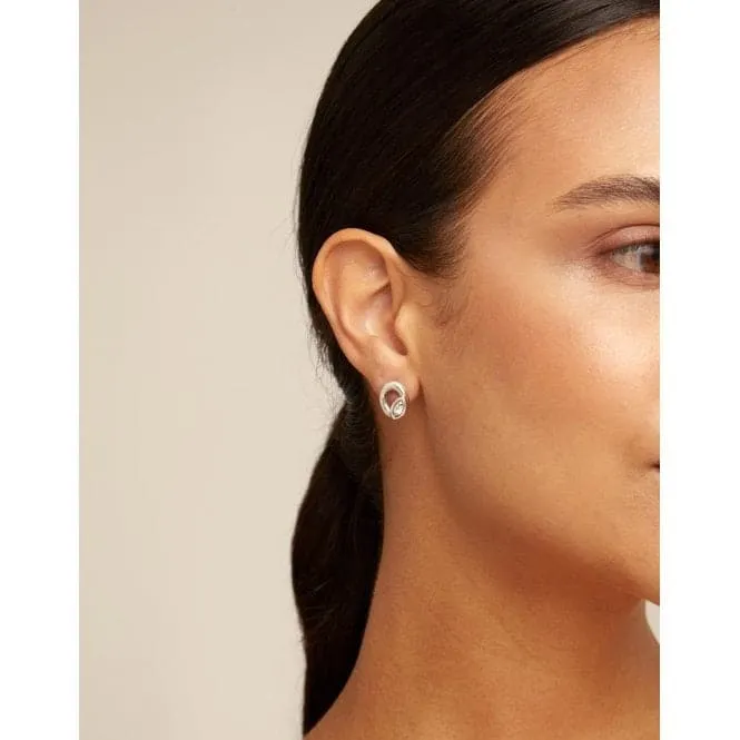 Details White Metal Faceted Crystal Earrings
