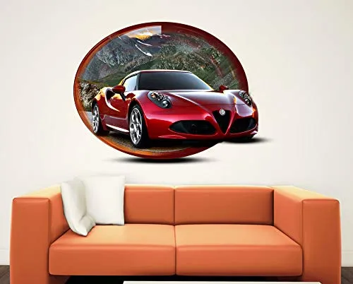 DivineDesigns Red Formula Car Wall Sticker (Size :- 66 X 51 cm) | Wall Sticker for Living Room/Bedroom/Office and All Decorative Stickers