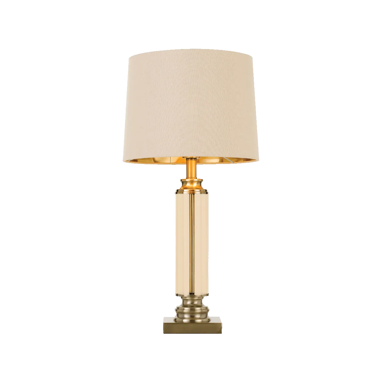 Dorcel Antique Brass and Amber Traditional Table Lamp