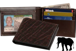 Dragon Fire Elephant Luxury Designer Exotic Bifold Wallet With Flip Up ID Window