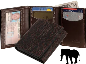 Dragon Fire Elephant Luxury Designer Exotic Trifold Wallet With ID Window