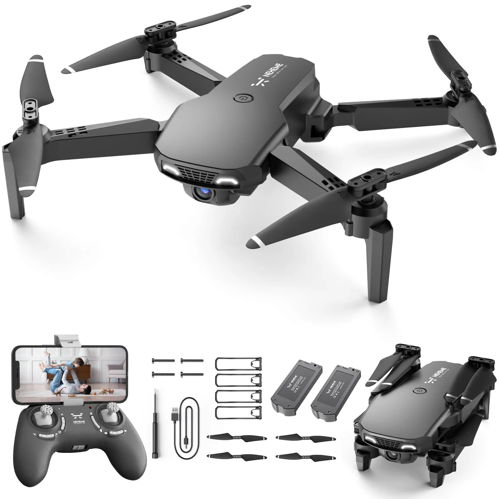 Drones for Kids with Camera - Remote Control Helicopter Toys Gifts for Boys Girls, 1080P HD FPV Mini Drone for Adults