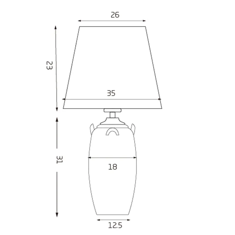 Ebony Grey Ceramic Modern Table Lamp