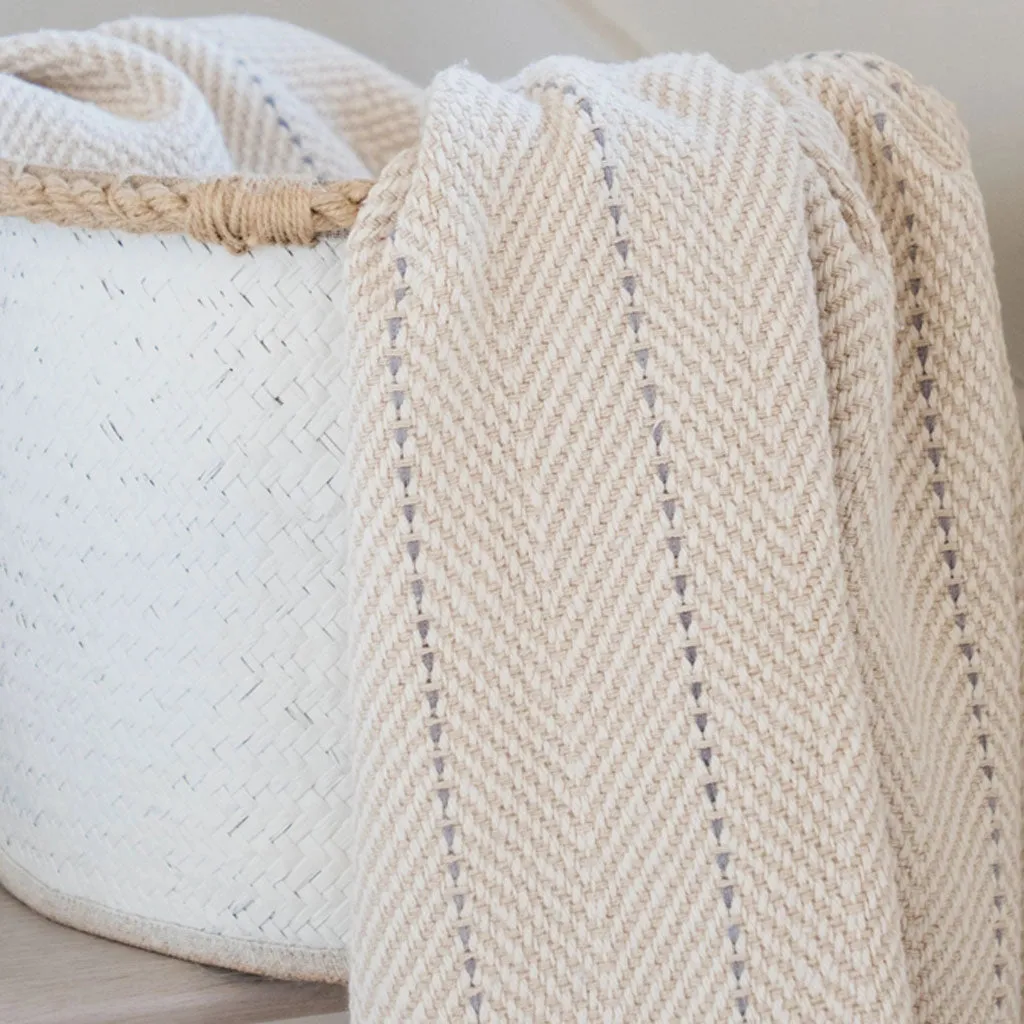 Ecru Sand Handwoven Baby Blanket