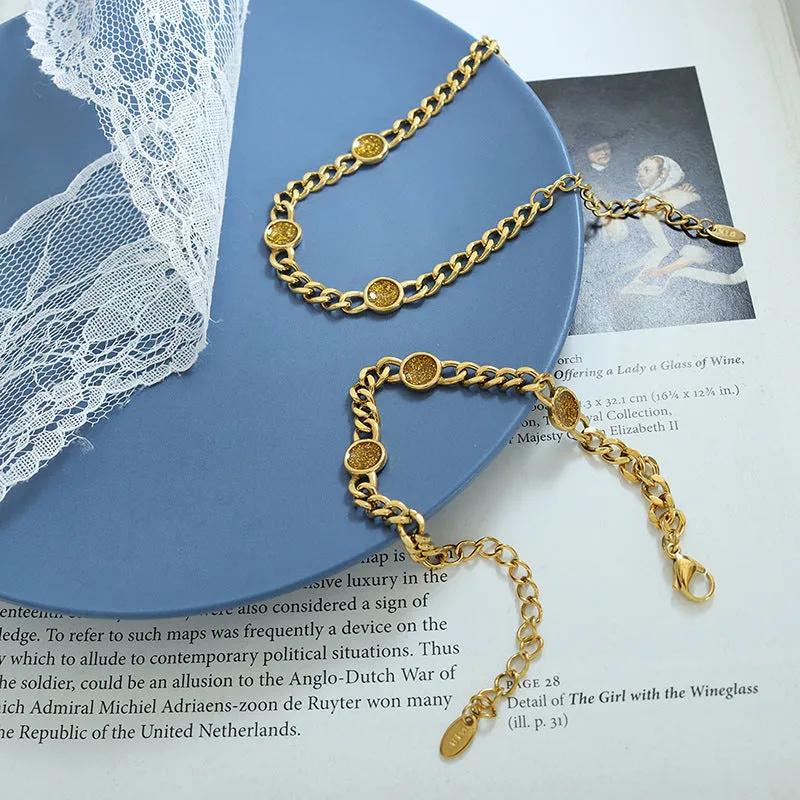Elegant European and American Women's Luxury Jewelry Set with Glitter Details