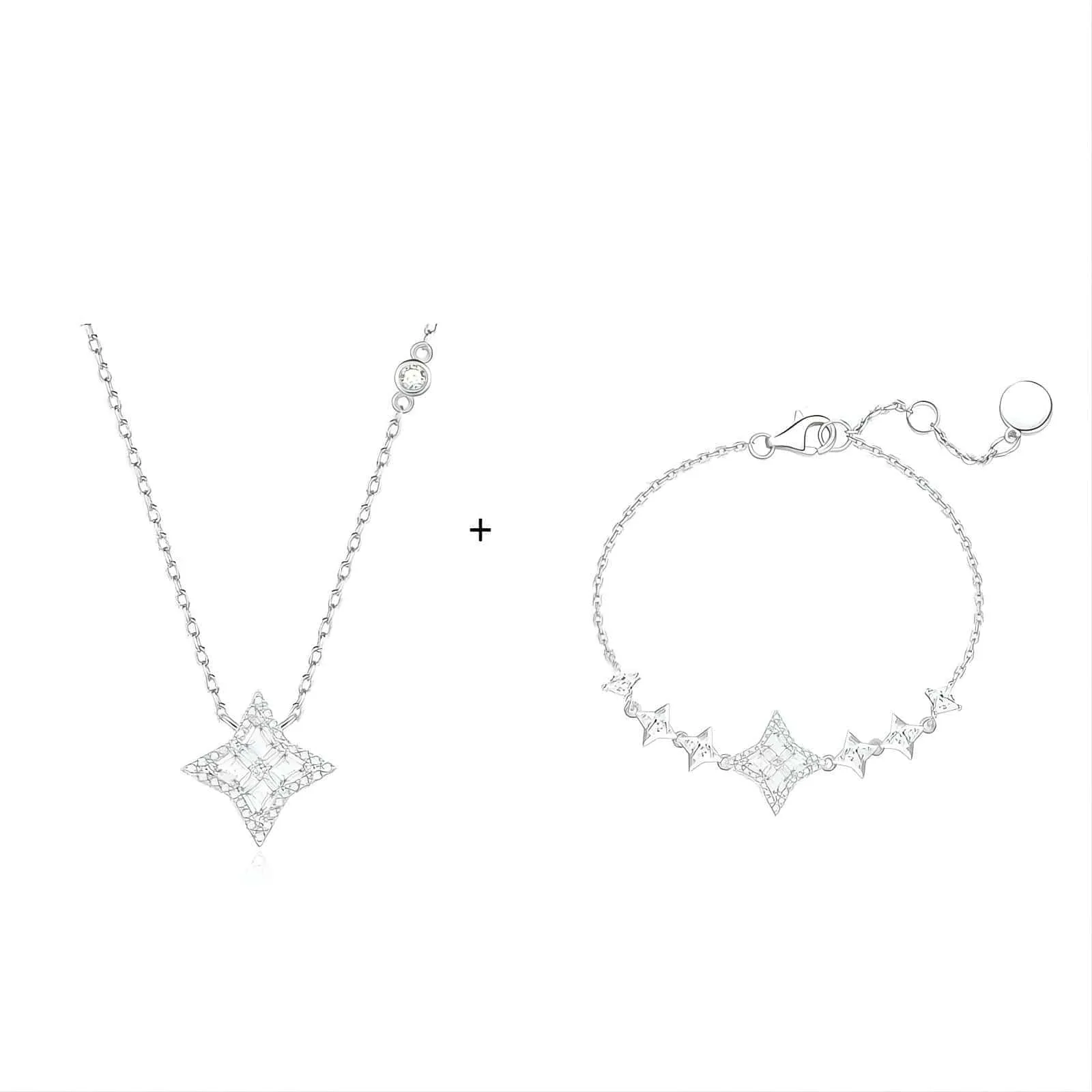Elegant Sparkle Necklace Bracelet Set