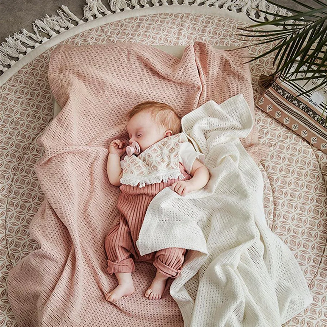 Elodie Details Cellular Blanket - Powder Pink