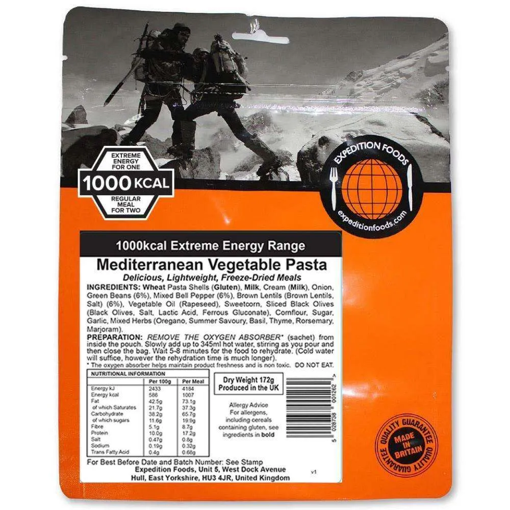 Expedition Foods - Mediterranean Vegetable Pasta (Extreme Energy)
