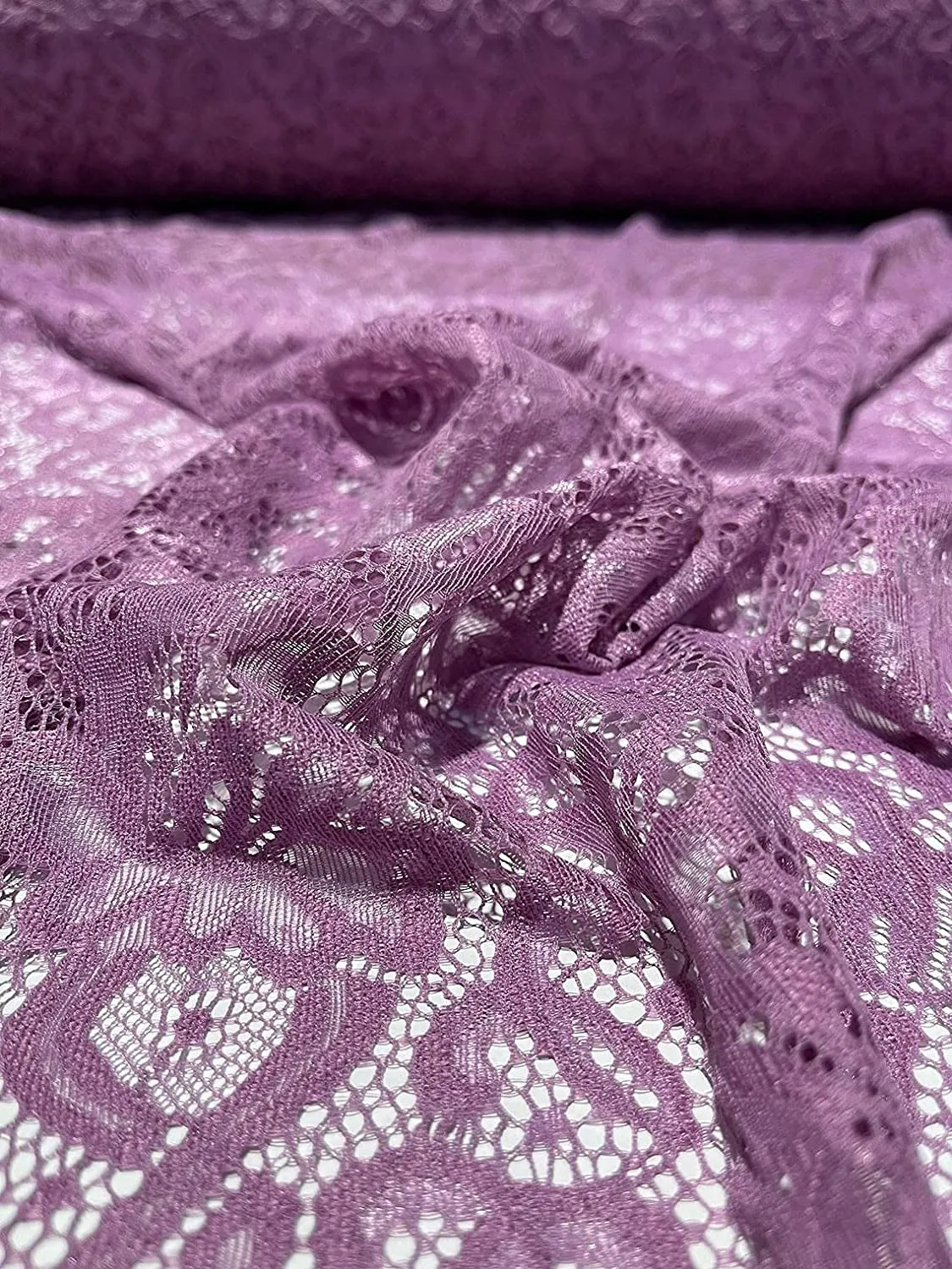 FabricLA | Nylon Spandex | Scallop Pattern | Lace Fabric | Mauve