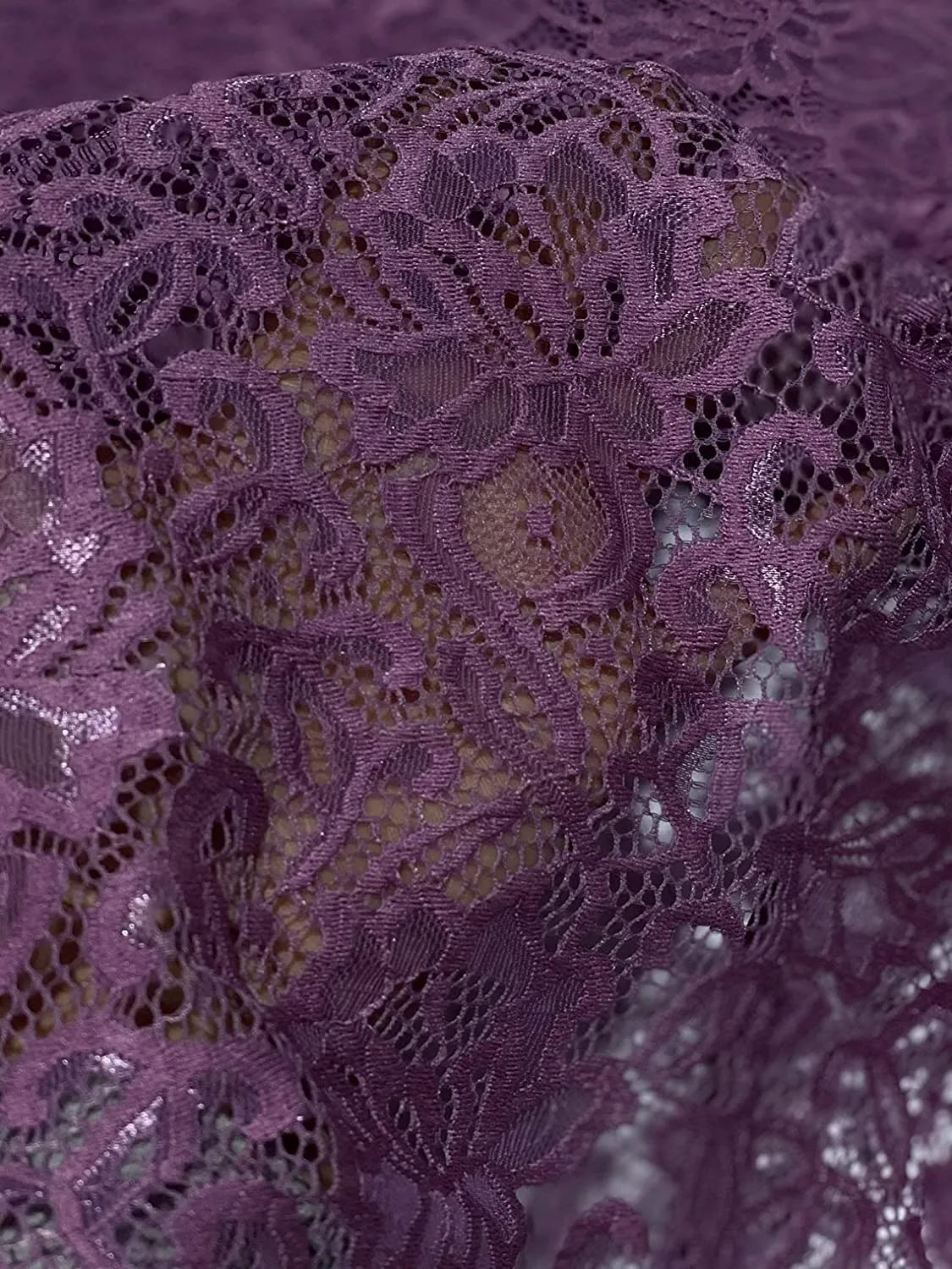 FabricLA | Nylon Spandex | Scallop Pattern | Lace Fabric | Mauve