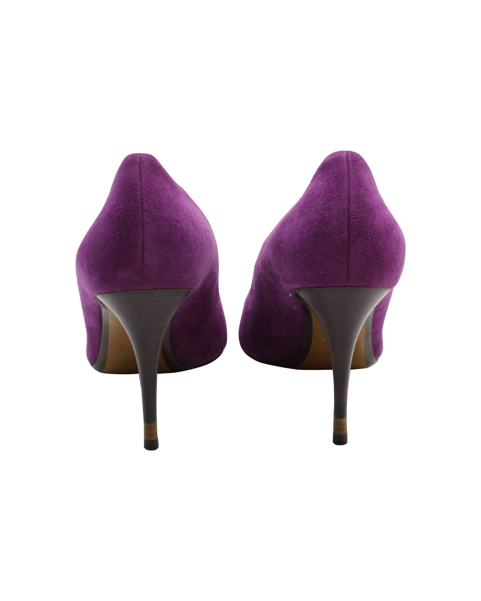 Fendi Pointed Pumps in Purple Goat Suede