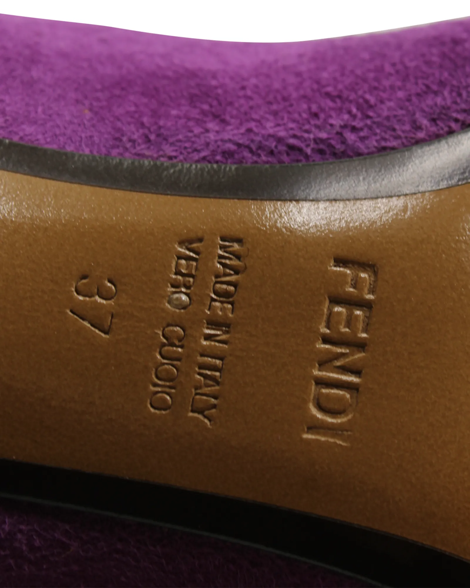 Fendi Pointed Pumps in Purple Goat Suede