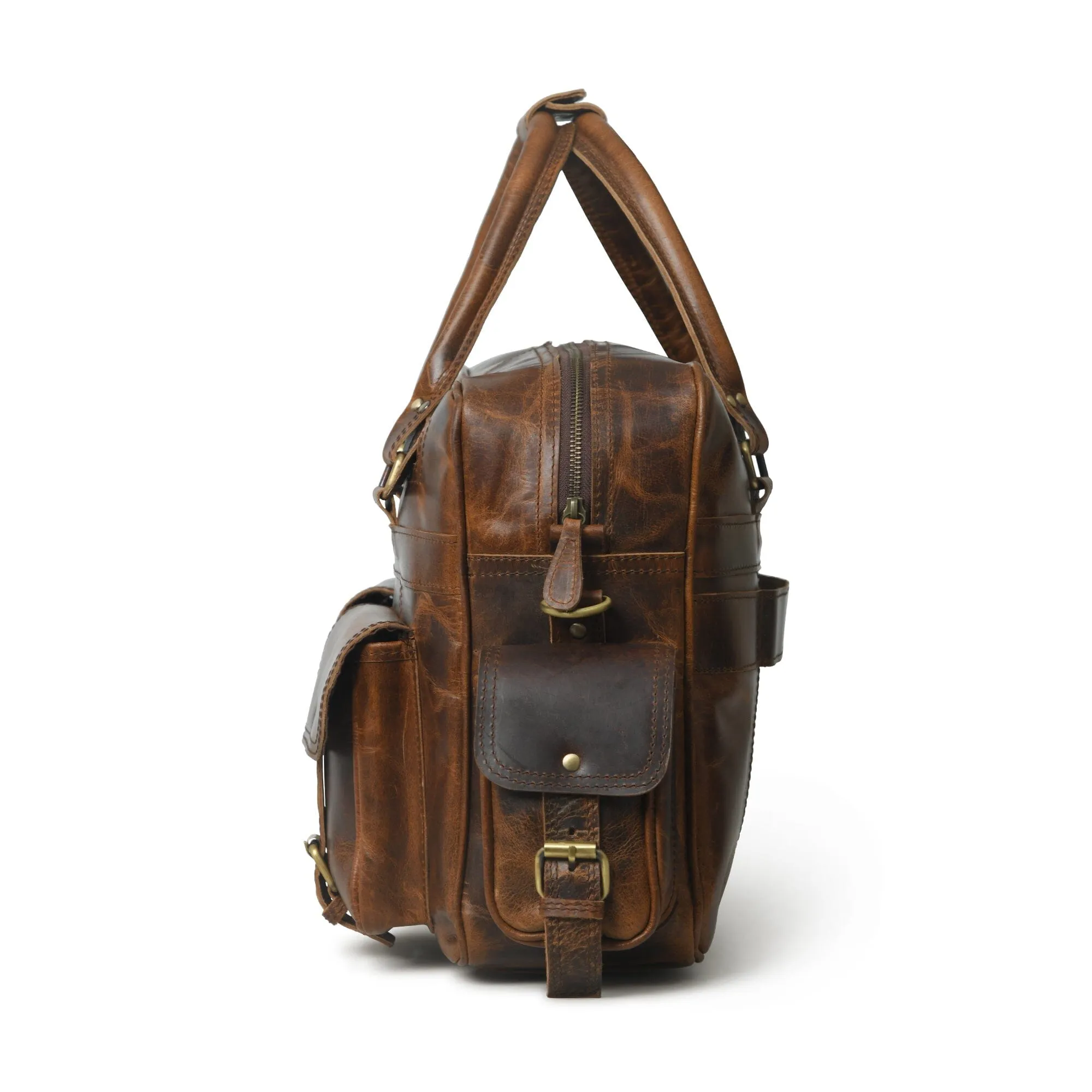 Finn Handcrafted Buffalo Leather Laptop Briefcase