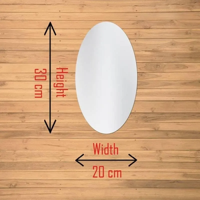 Flexible Mirror Sheets Self-Adhesive Plastic Mirror Tiles Non-Glass Mirror Stickers for Home Decoration (Oval Shape) (2)