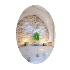 Flexible Mirror Sheets Self-Adhesive Plastic Mirror Tiles Non-Glass Mirror Stickers for Home Decoration (Oval Shape) (2)
