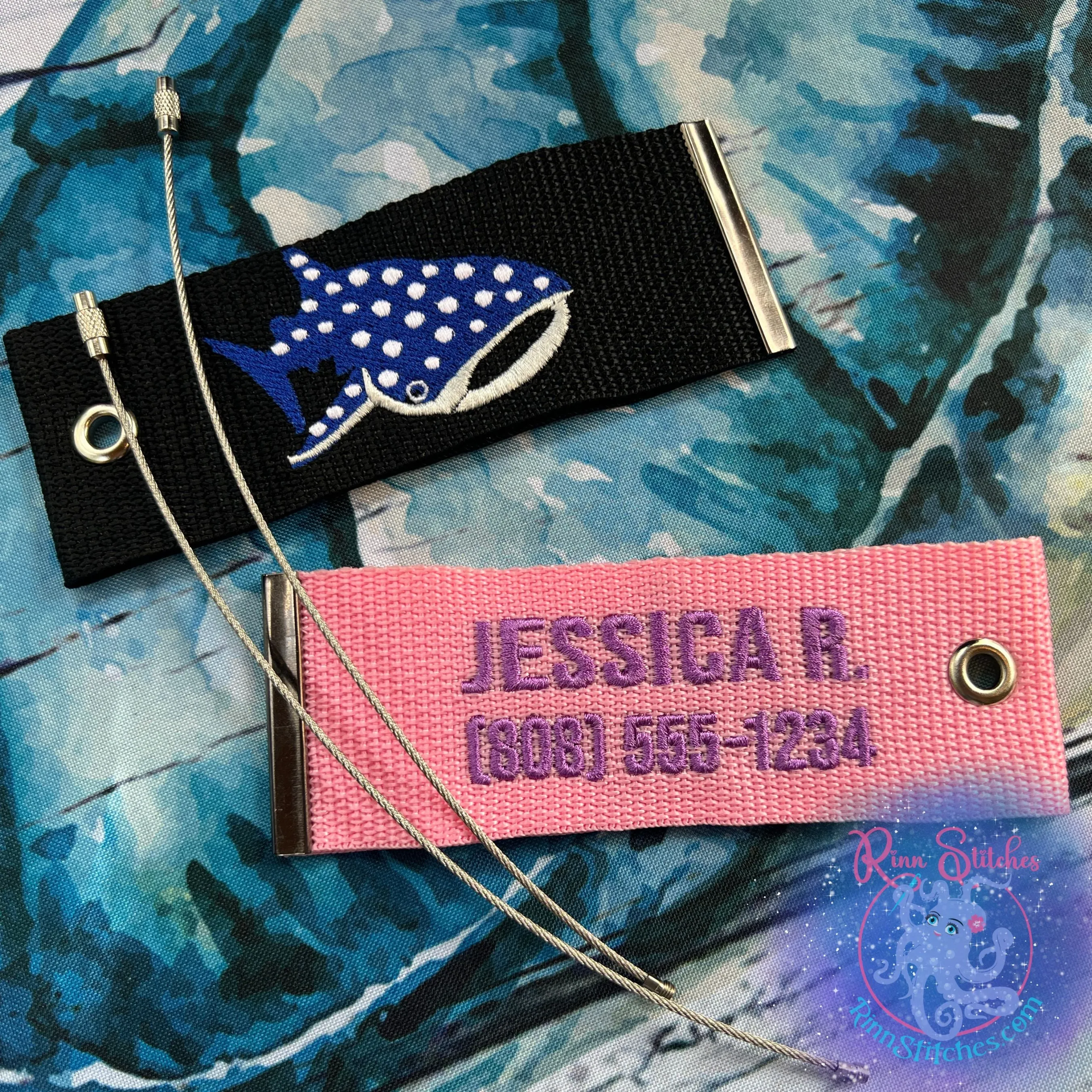 Frog Fish Luggage Tag, Personalized Embroidered Bag Tag