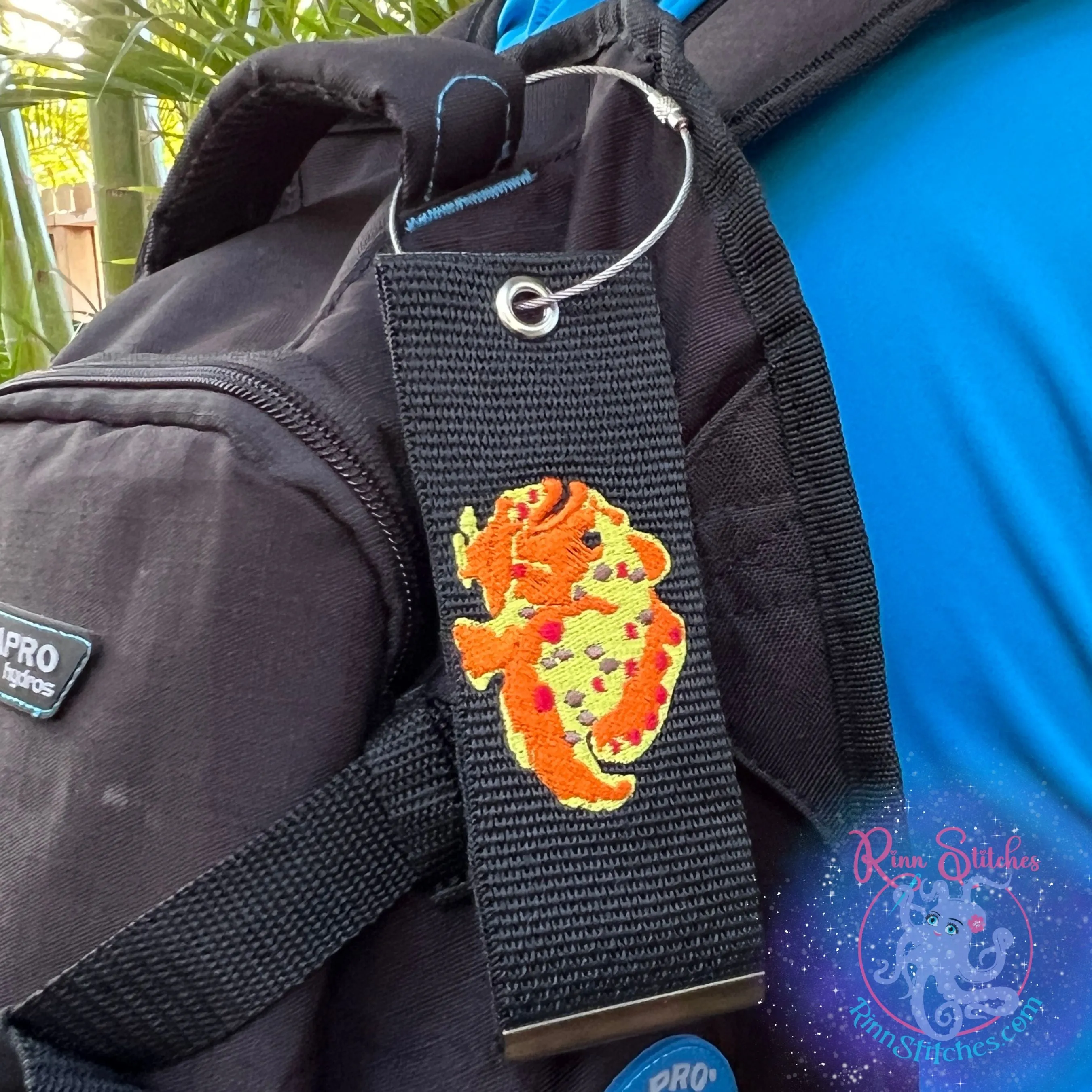 Frog Fish Luggage Tag, Personalized Embroidered Bag Tag