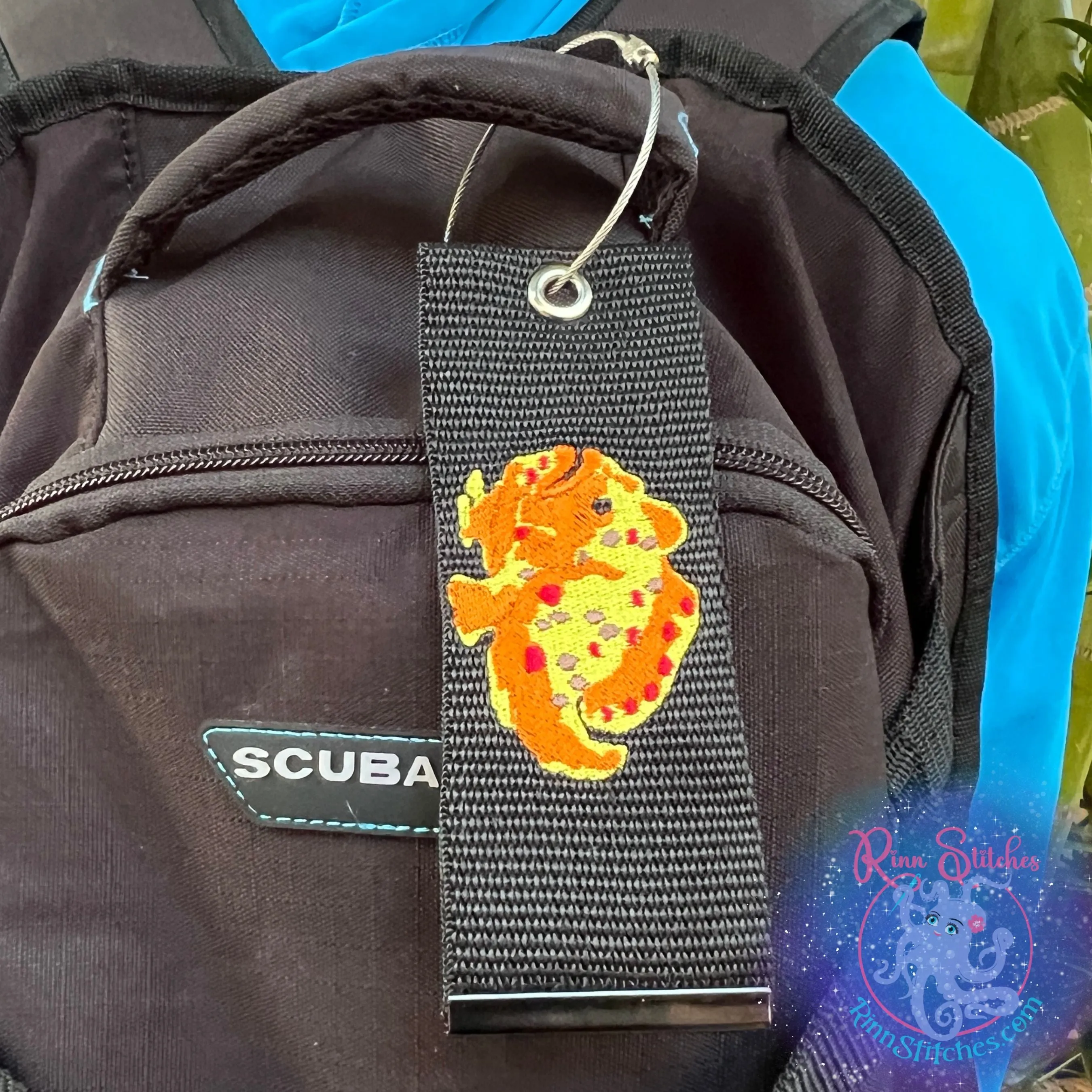 Frog Fish Luggage Tag, Personalized Embroidered Bag Tag