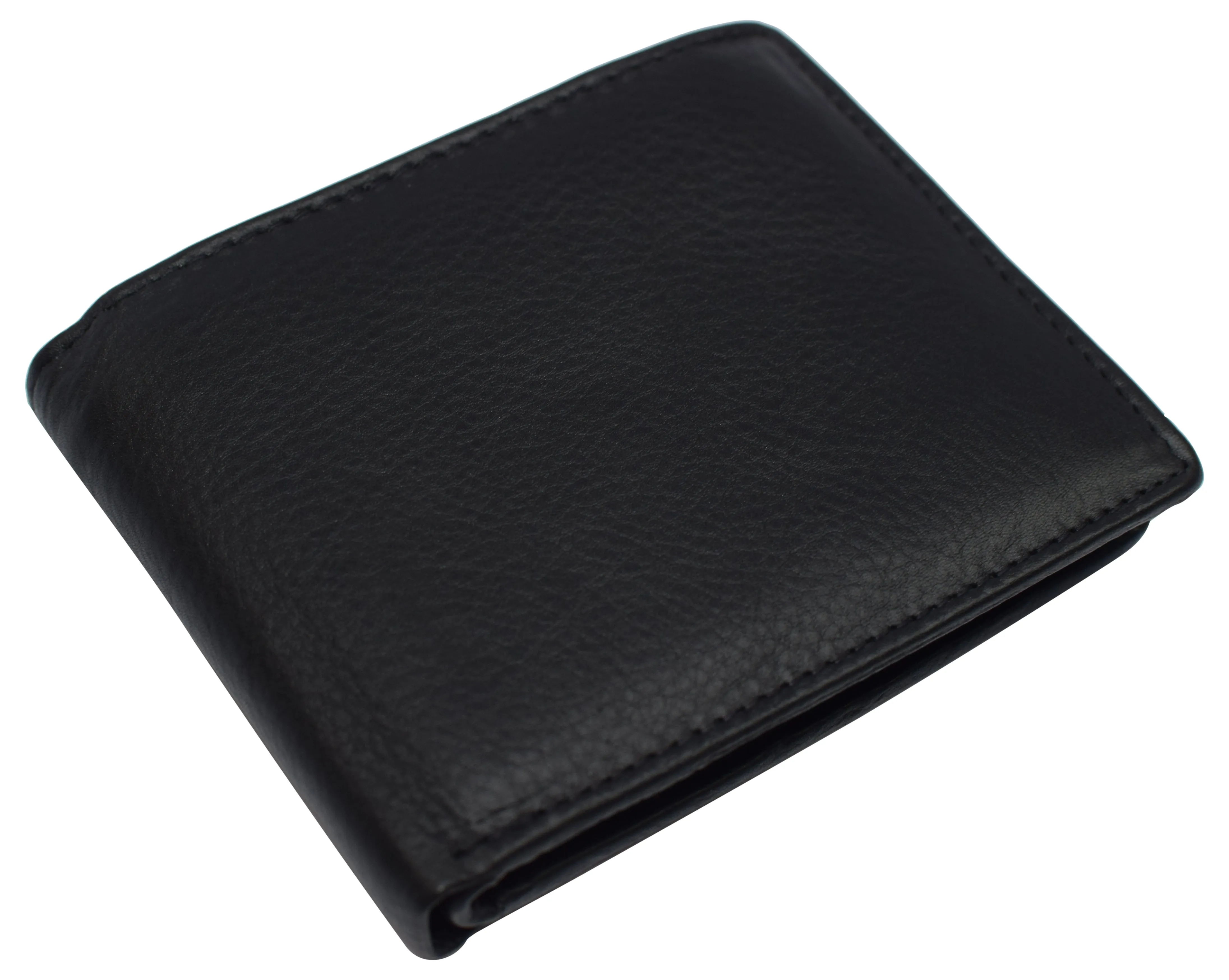 Genuine Leather RFID Blocking Double Flap 3 ID Window Bifold Wallet 630590