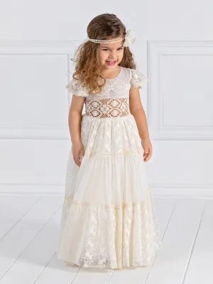 Girl's baptism dress in Boho line - DREAMY