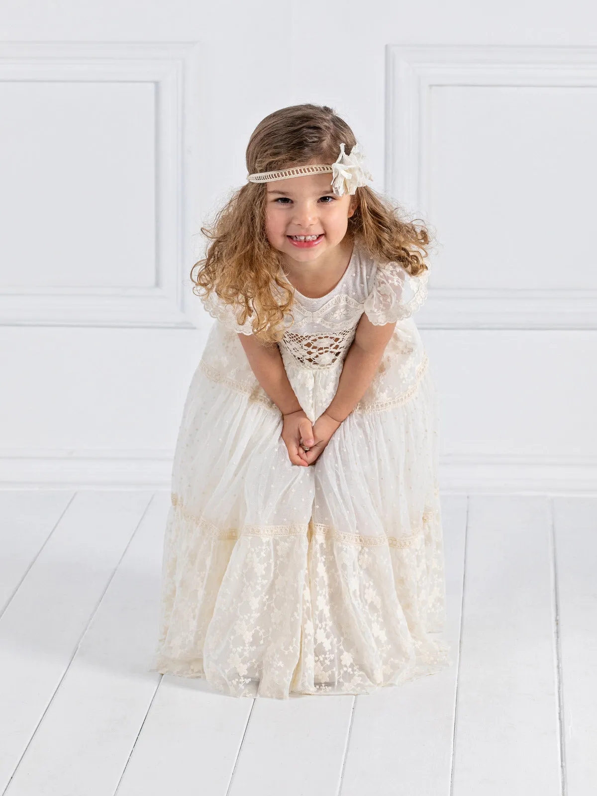 Girl's baptism dress in Boho line - DREAMY