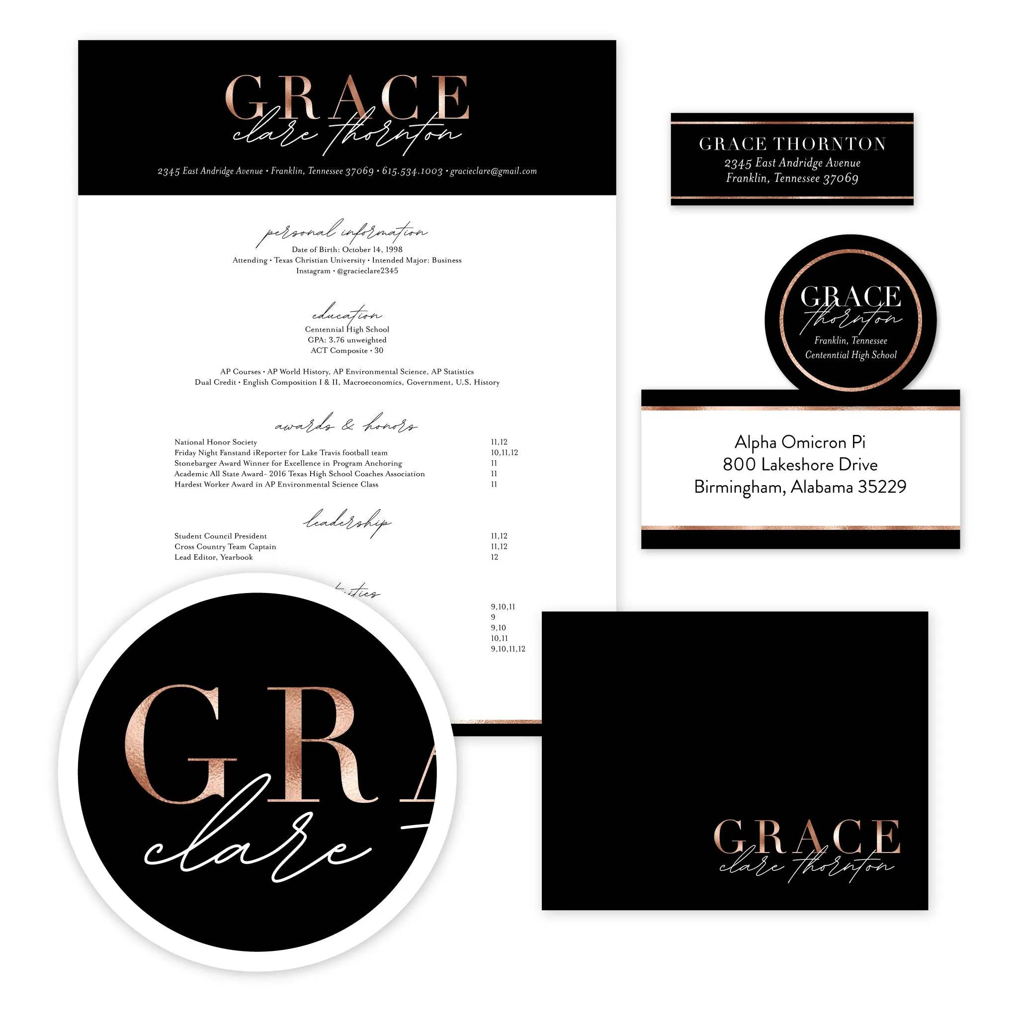 Glamour Stationery Set - Large