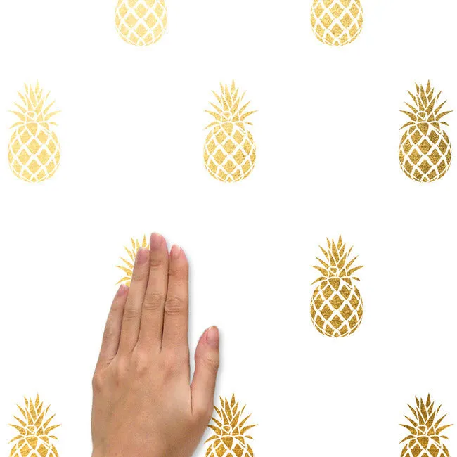 Gold Pineapple Peel And Stick Wall Decals