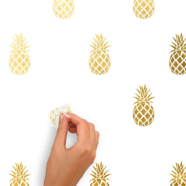 Gold Pineapple Peel And Stick Wall Decals