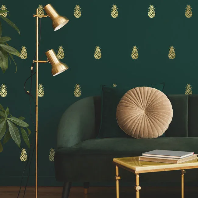 Gold Pineapple Peel And Stick Wall Decals