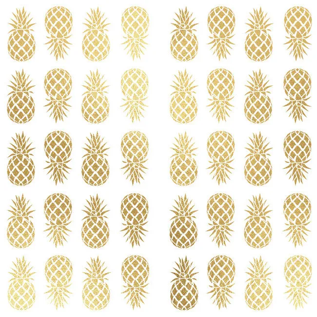 Gold Pineapple Peel And Stick Wall Decals