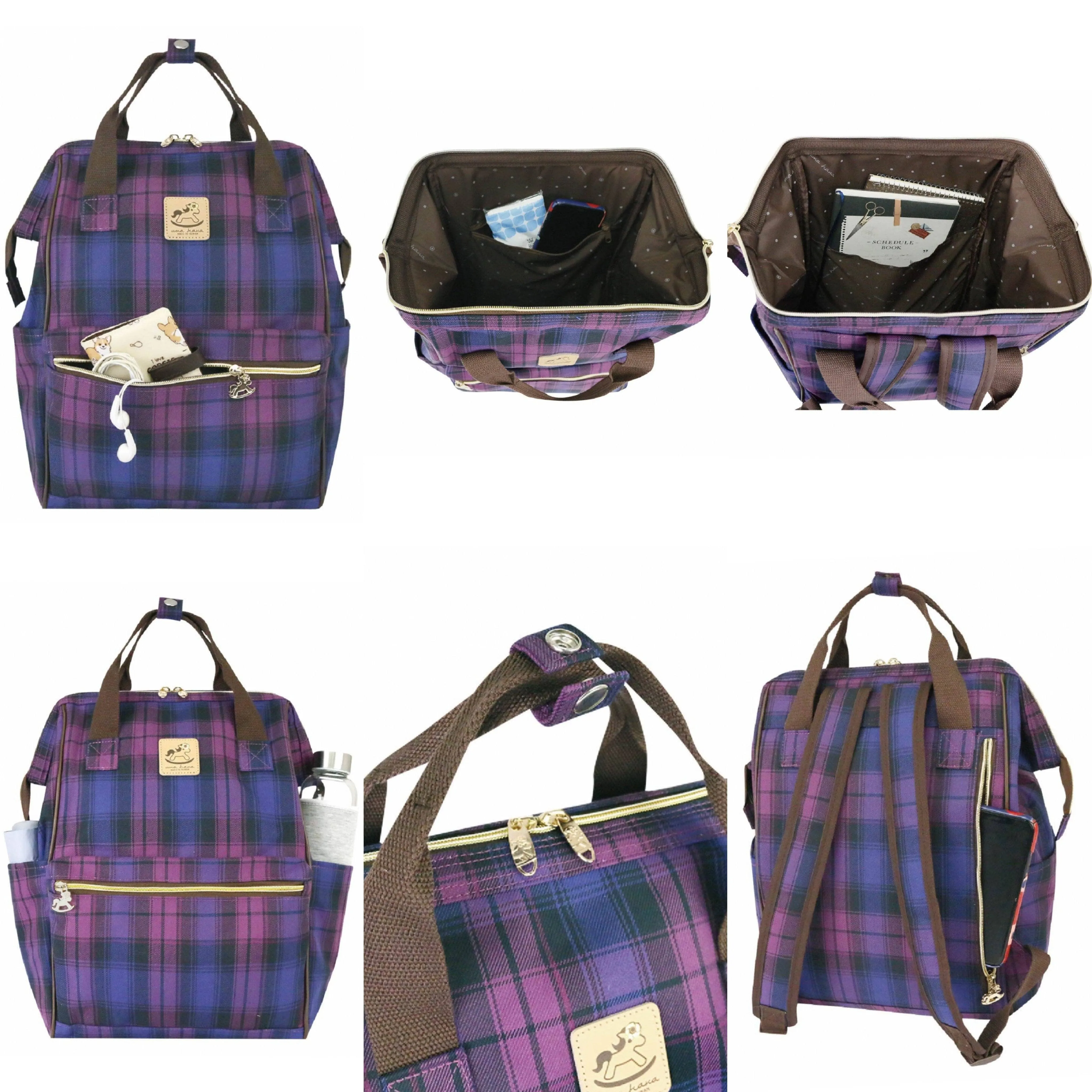 Gray Corgis & Coffee Large Opening Backpack