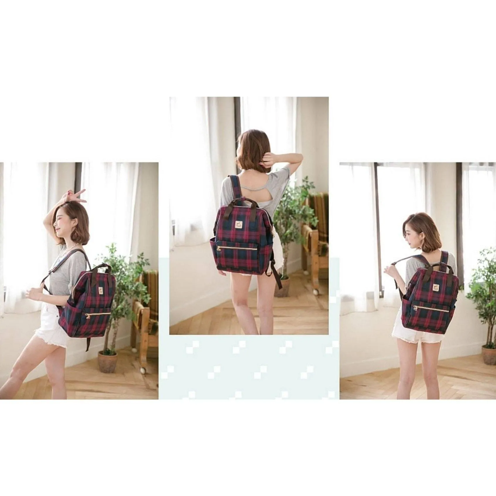 Gray Corgis & Coffee Large Opening Backpack