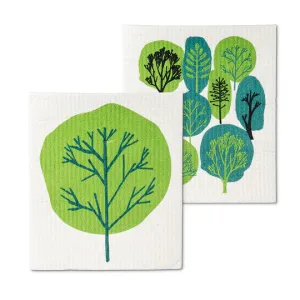 Green Trees Swedish Dishcloth