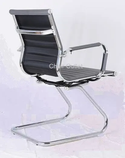 Grey Designer Reception Office Chair on Cantilever Leg