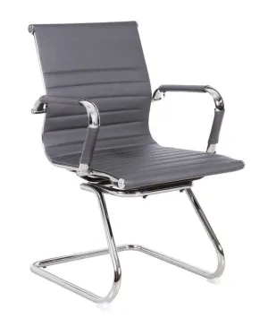 Grey Designer Reception Office Chair on Cantilever Leg