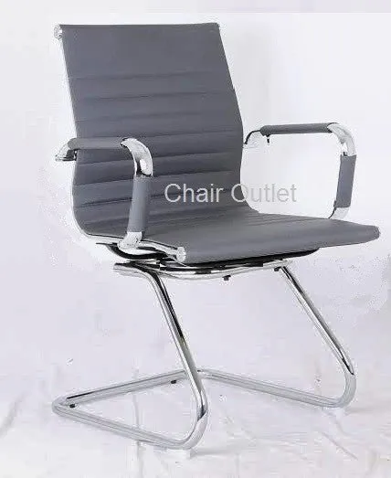 Grey Designer Reception Office Chair on Cantilever Leg