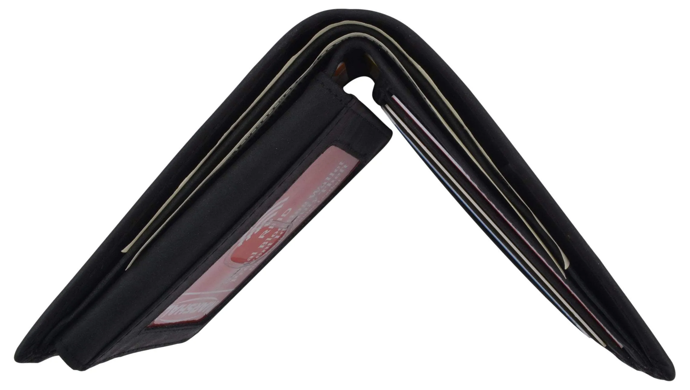 Guadalupe Virgin Logo RFID Genuine Leather Mens Bifold Wallet