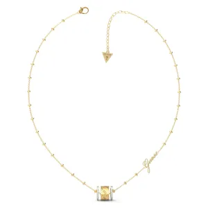 Guess Gold Plated Stainless Steel 16-18" 4G Crystals Sides Chain