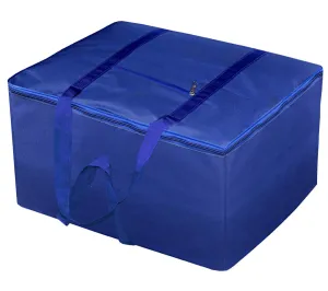 Heart Home Moisture Proof Wardrobe Organizer Storage Bag For Clothes With Zipper Closure and Handle (Blue)-HS43HEARTH26637