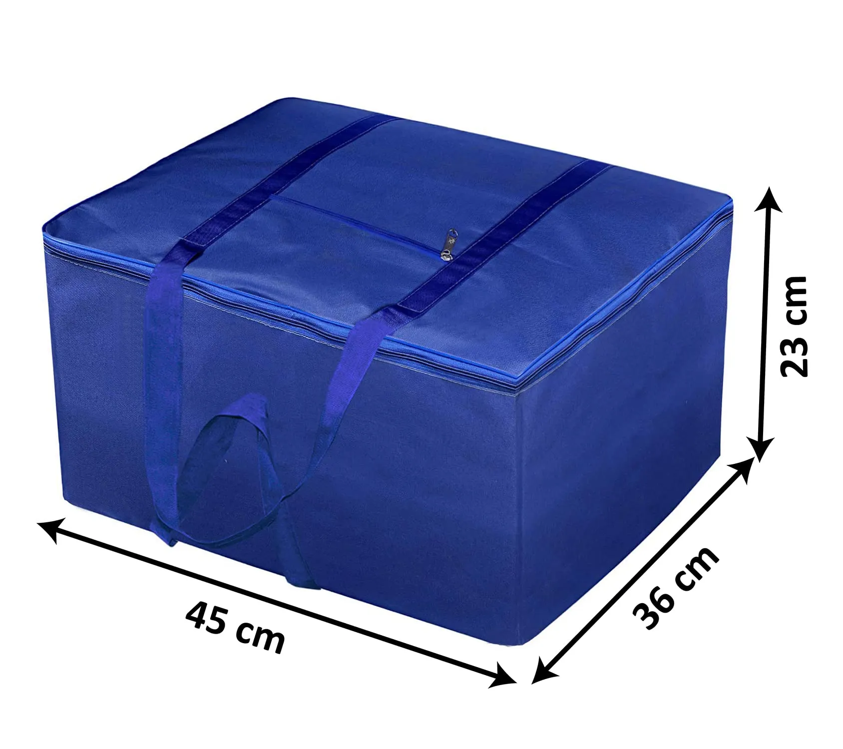 Heart Home Moisture Proof Wardrobe Organizer Storage Bag For Clothes With Zipper Closure and Handle (Blue)-HS43HEARTH26637