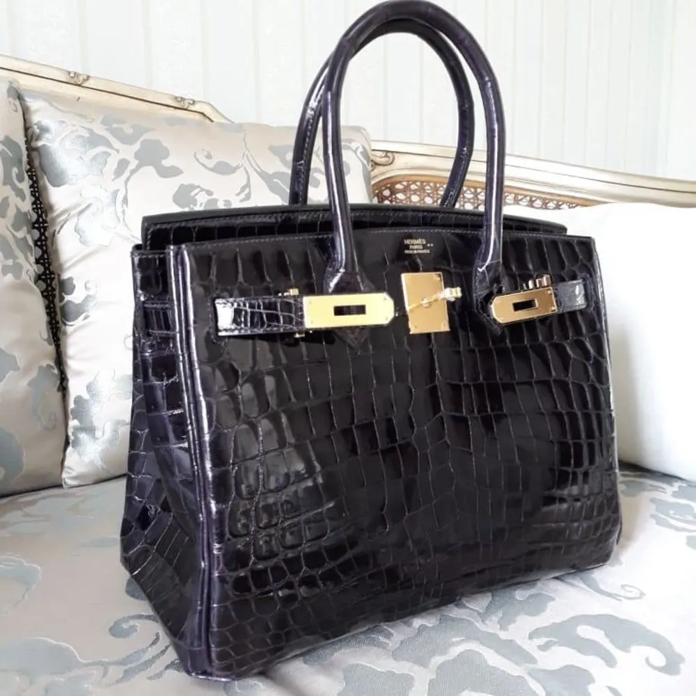 Hermès Birkin 30 Prunoir Crocodile Niloticus Lisse Gold Hardware GHW
